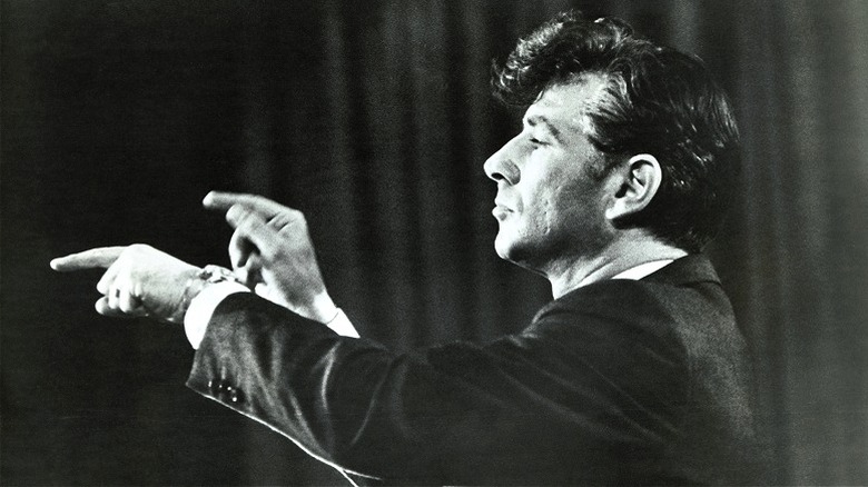 Leonard Bernstein conducting orchestra