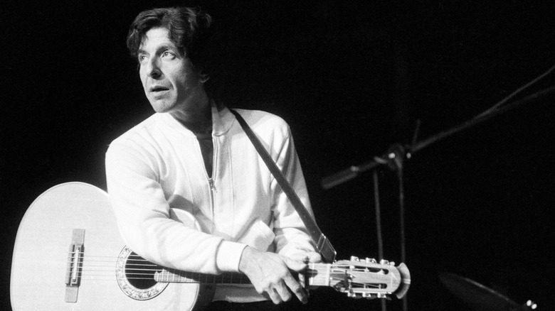 Leonard Cohen performing