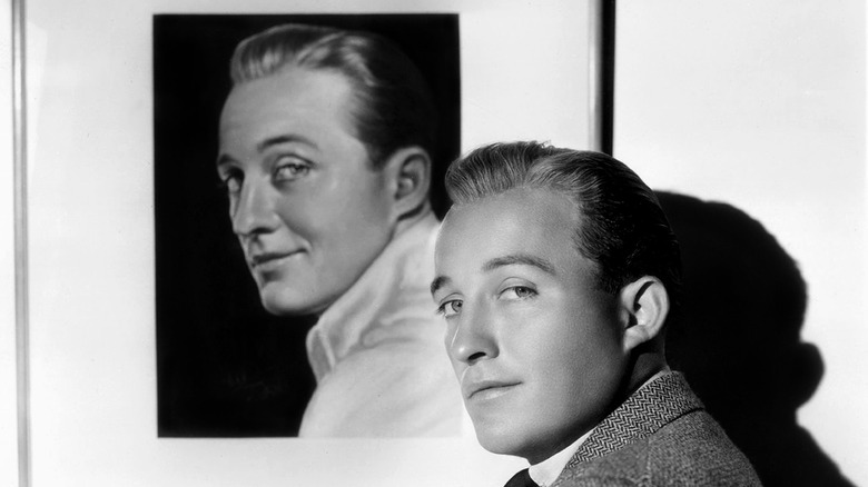 bing crosby posing with his own portrait