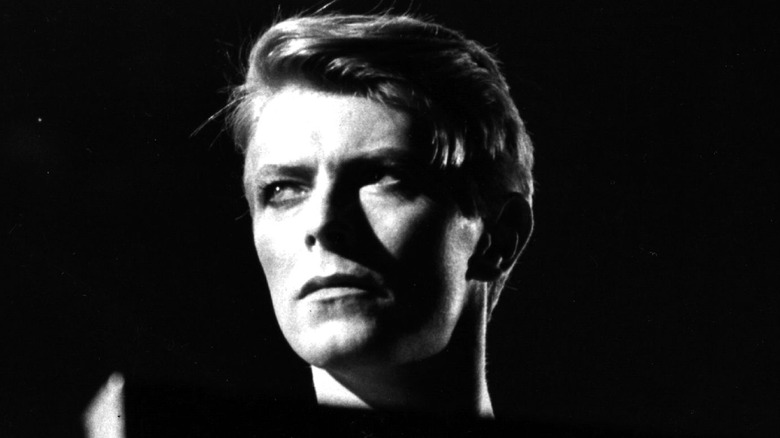 David Bowie looking serious