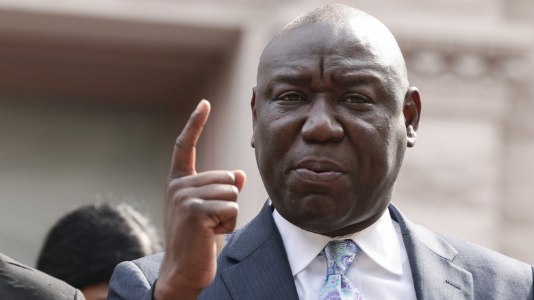 Civil Rights Attorney Ben Crump gestures 