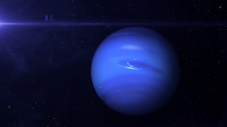 Neptune's bright blue hue