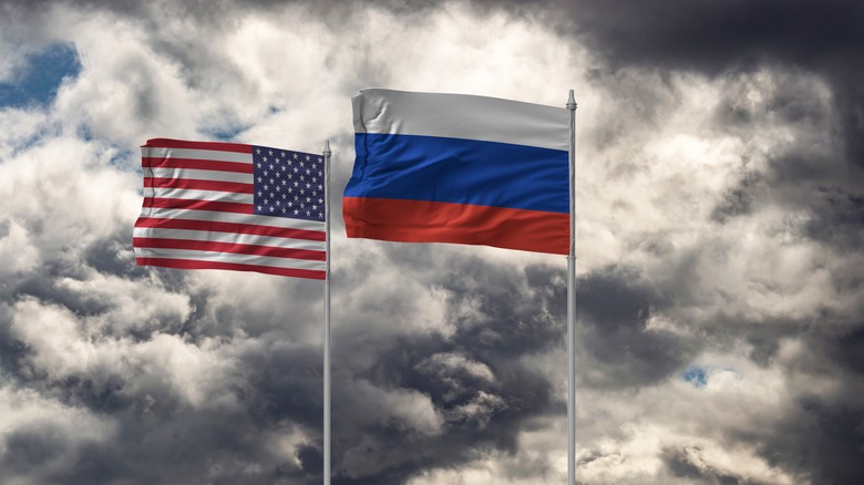 United States and Russian flags