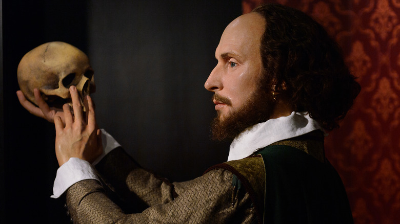 william shakespeare with skull wax museum