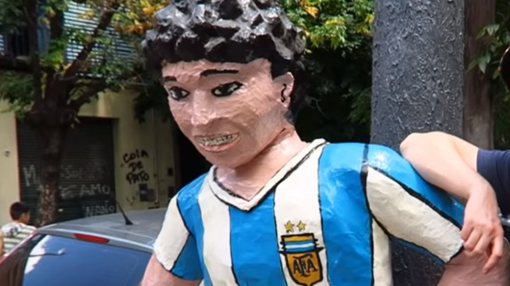 weird Diego Maradona statue