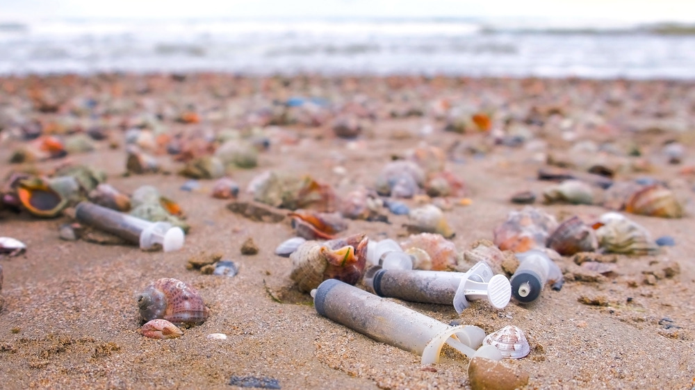 Medical waste on beach