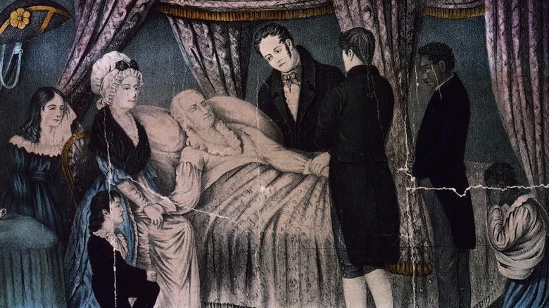 George Washington deathbed, wife and enslaved men