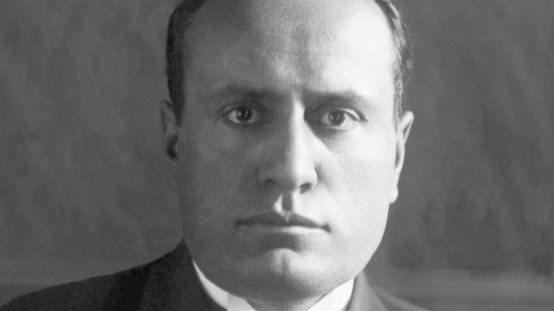 Dictator Benito Mussolini staring