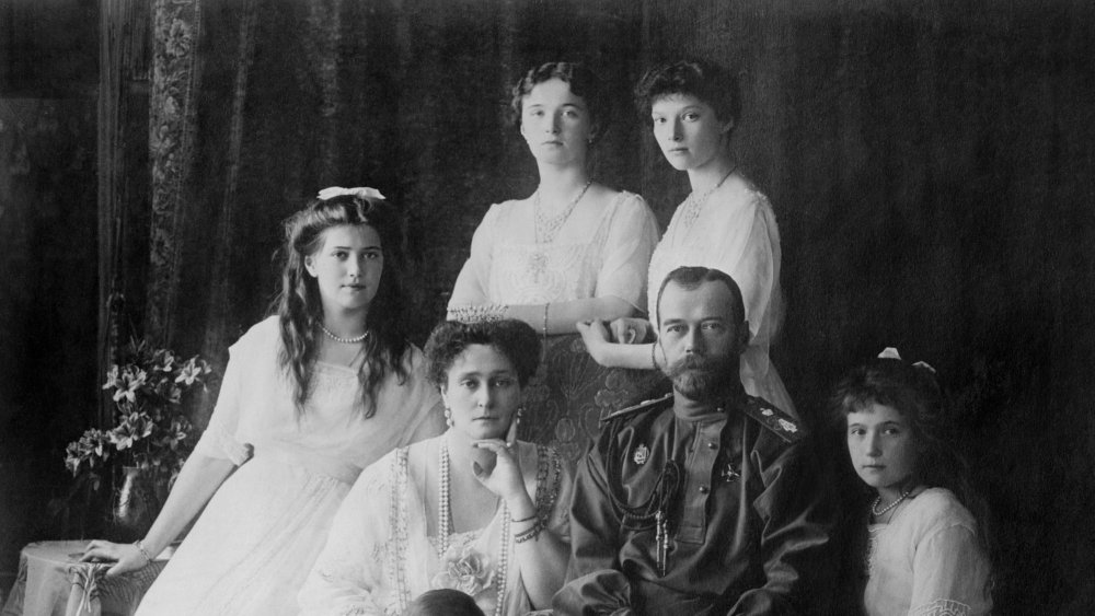 The Romanovs seated in a portrait