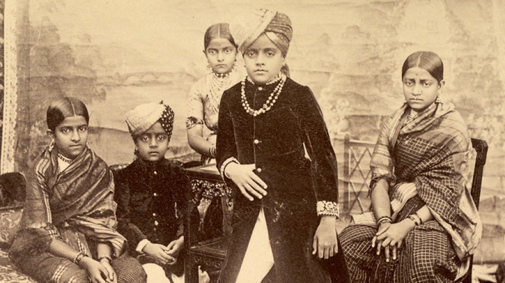 portrait of Krishnaraja Wadiyar IV, the Maharaja of Mysore and his brothers and sisters
