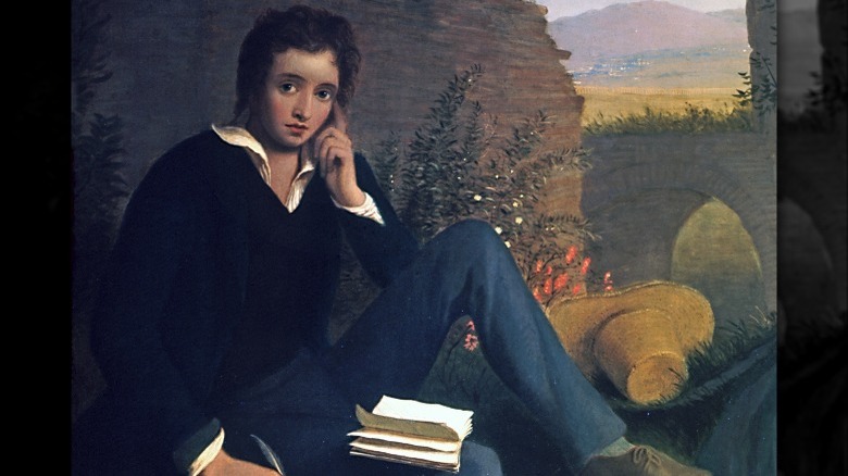 Percy Bysshe Shelley writing painting