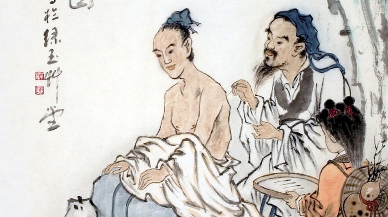 Hua Tuo performing acupuncture on patient