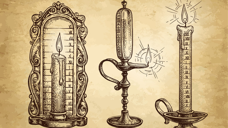 Candle clock illustration