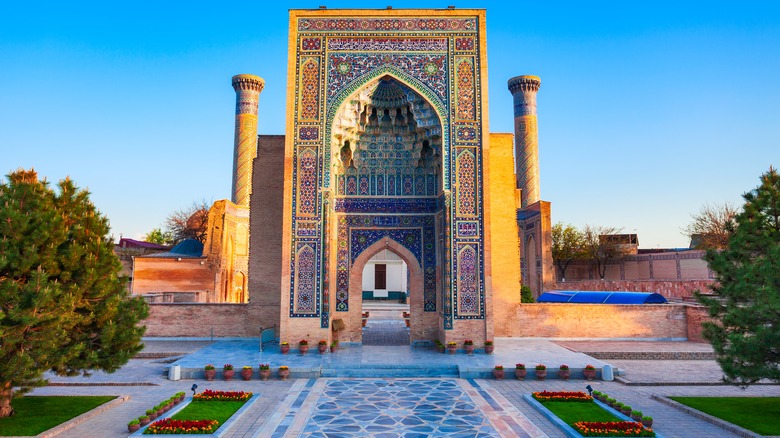 gur-e-amir tamerlane's tomb under blue sky