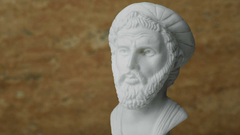 marble bust pythagoras