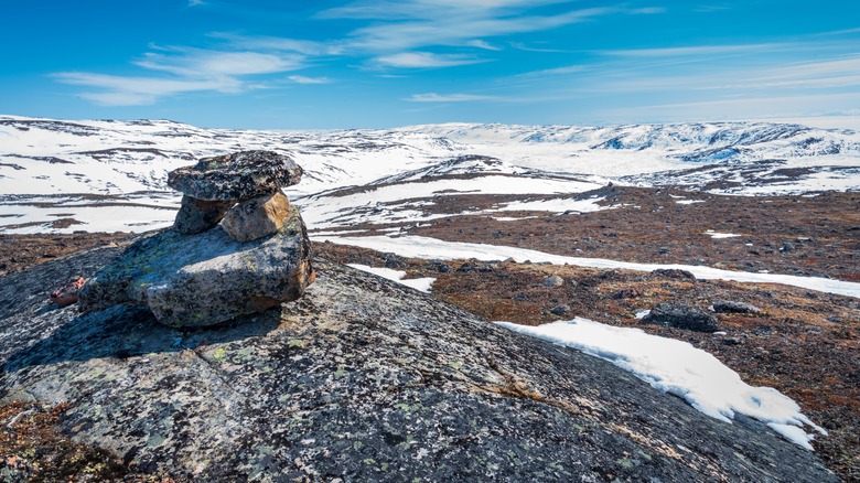 Inuksuk monument, Nunavut, Canada