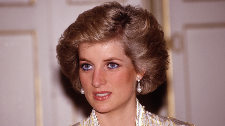 Princess Diana staring ahead