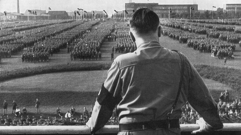 Adolf Hitler surveying troops