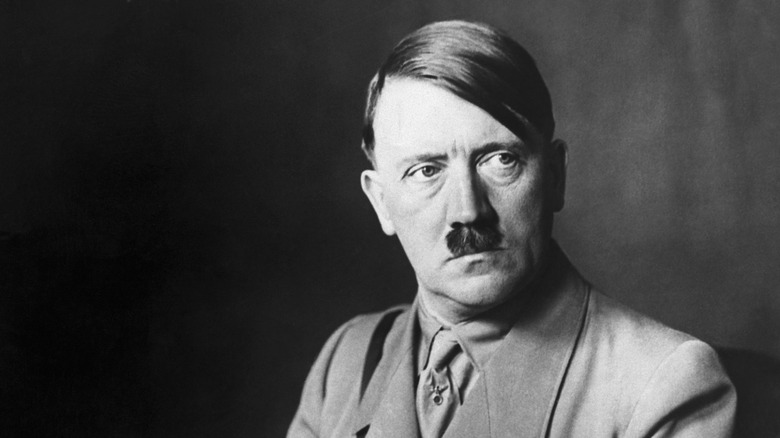 Hitler frowning looking to side