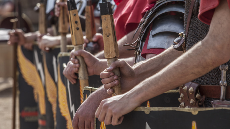 Roman soldier reenactors 