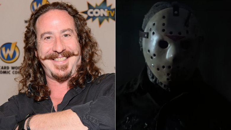 Split image of actor Ari Lehman and Jason Voorhees from Friday the 13th