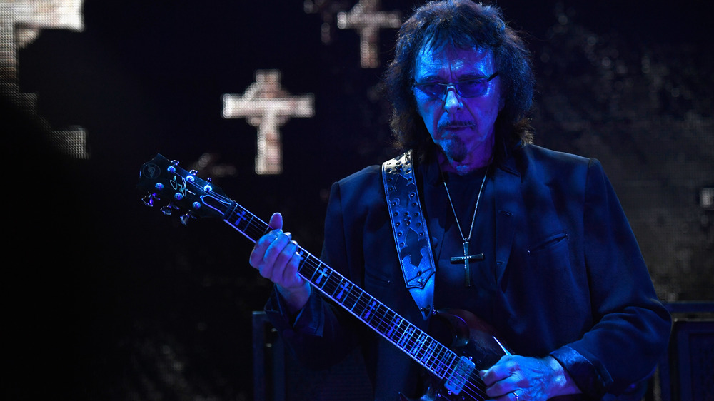 Tony Iommi performing with Black Sabbath