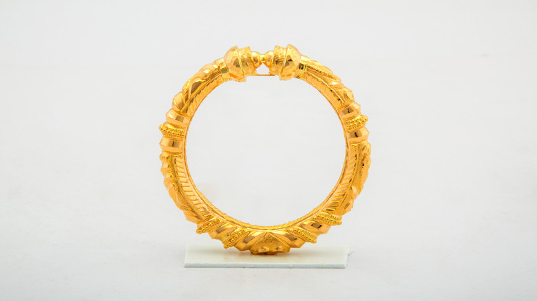 Golden bangle bracelet 