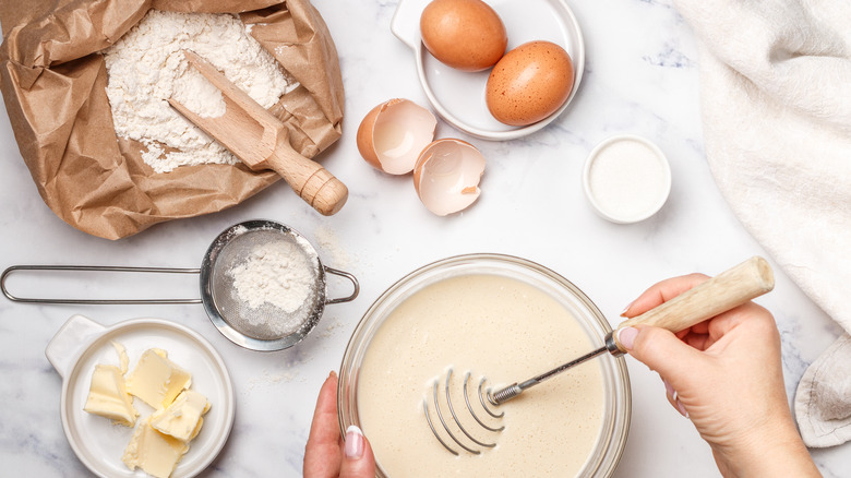 Women making pancakes