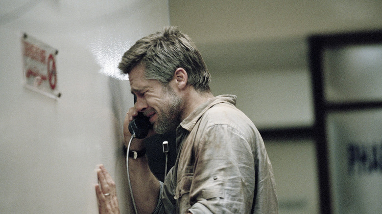 Brad Pitt crying in film while on pay phone