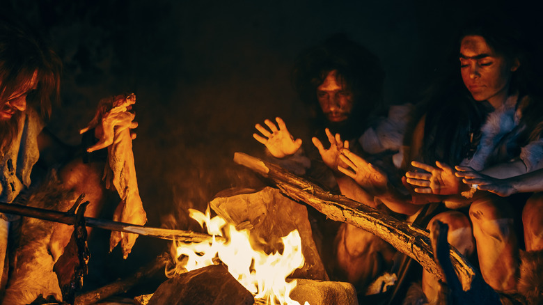 Neanderthals around a fire