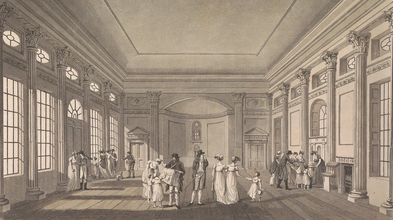 Illustration of interior of the Bath pump room