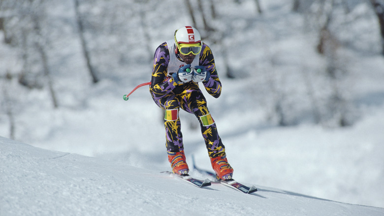 Lamine Guèye skiing