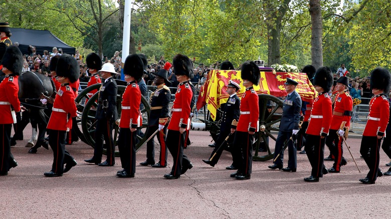 Military procession, Queen Elizabeth II