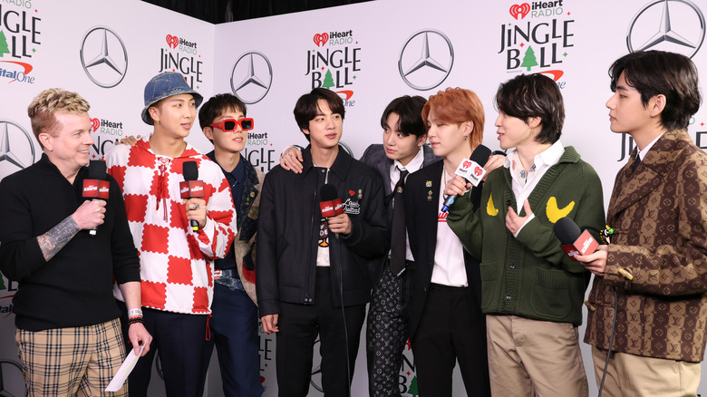 BTS being interviewed