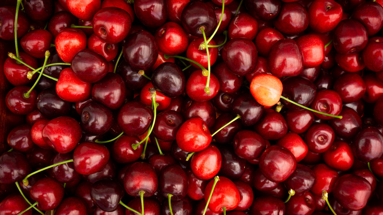 a pile of cherries