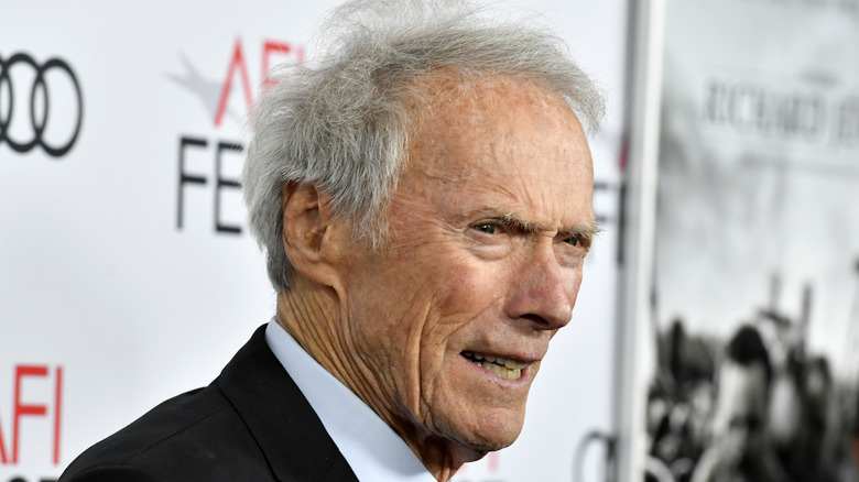 Clint Eastwood staring to side