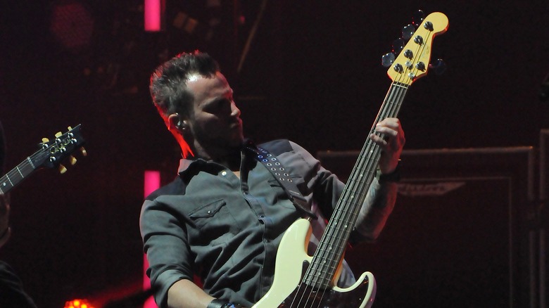 Brian Marshall playing bass onstage