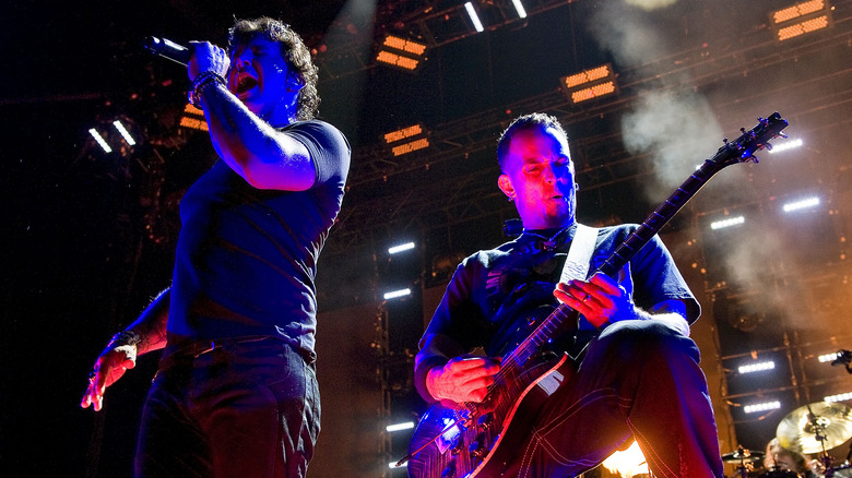 Scott Stapp and Mark Tremonti performing onstage