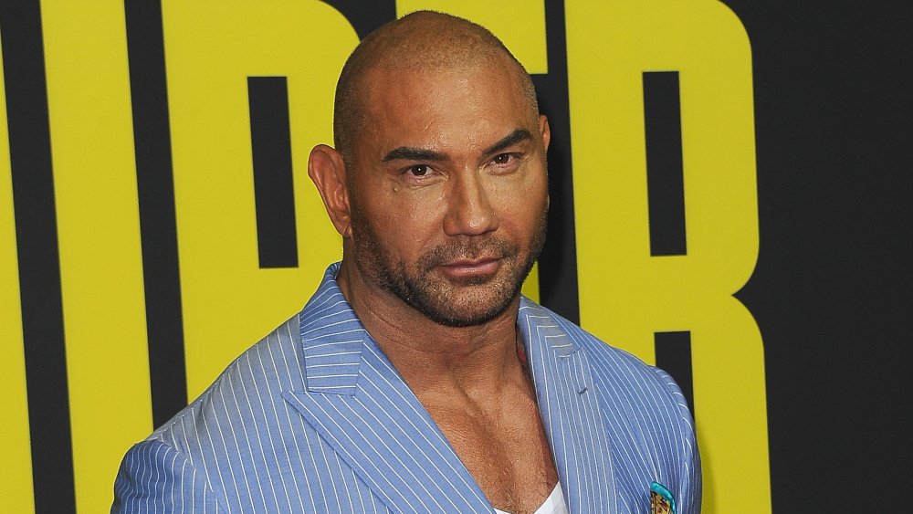 Dave Bautista at the premiere for Stuber