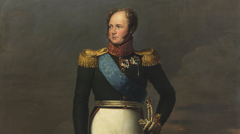 portrait of Tsar Alexander I military uniform