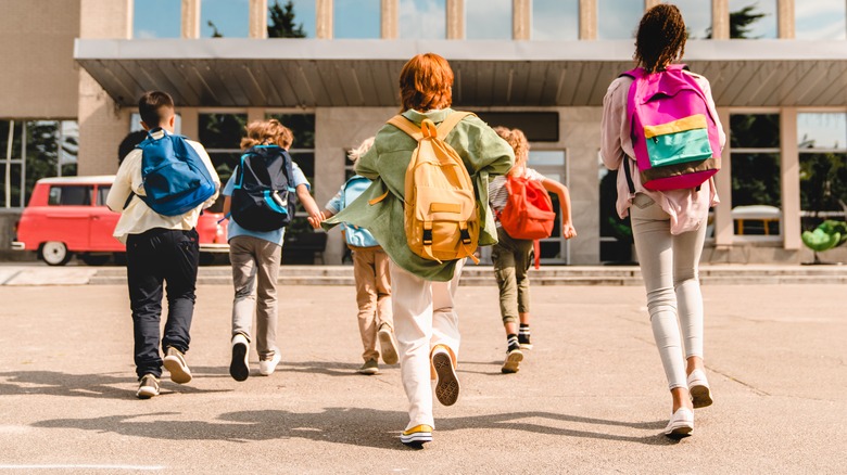 children going to school