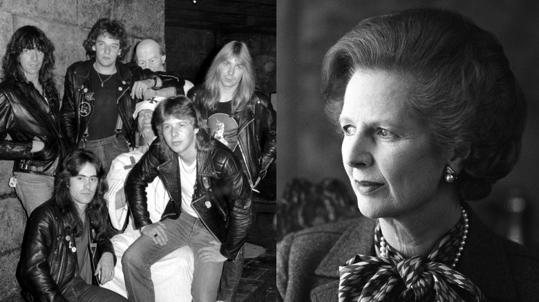 Iron Maiden in 1980 and Margaret Thatcher