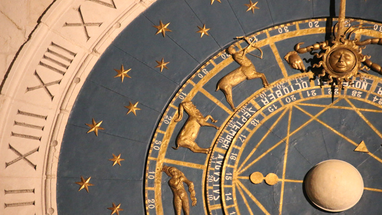 Astronomical clock pointing toward November