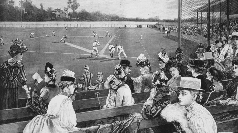students watching baseball 1880s