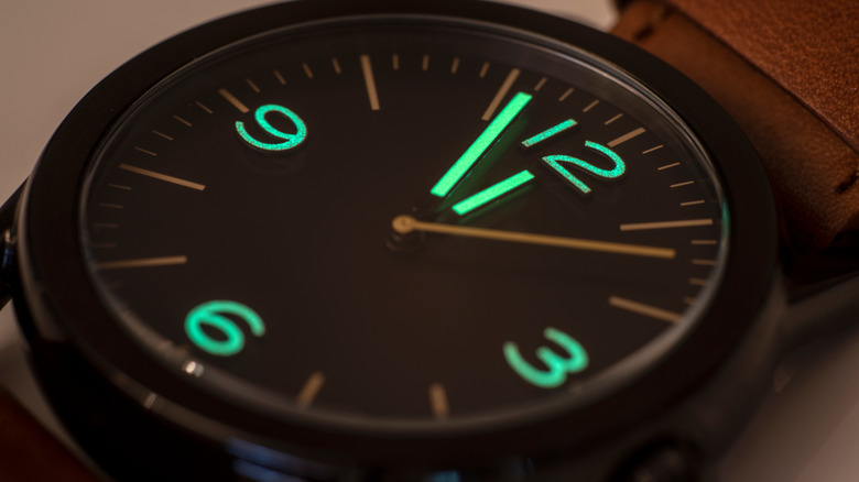 glow-in-the-dark watch face