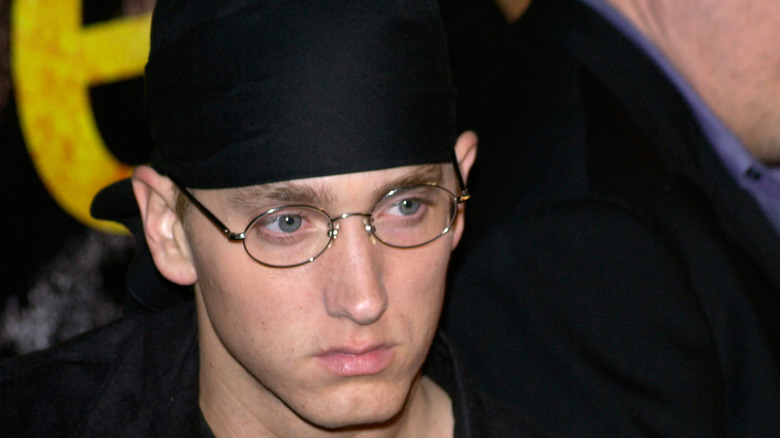 Eminem wearing glasses