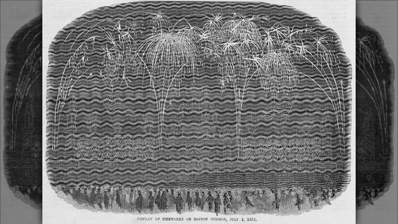 Illustration of Independence day fireworks