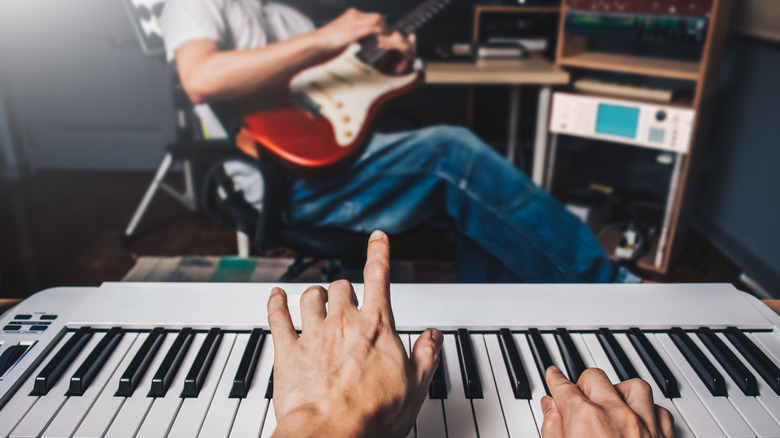 Keyboard and guitar