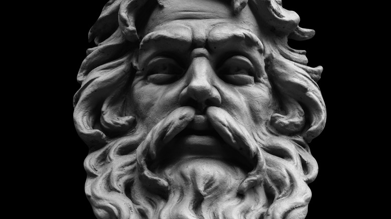 Close-up of Zeus sculpture