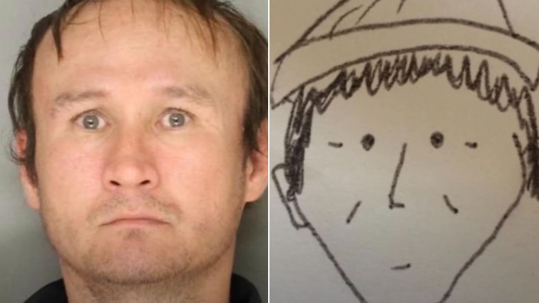 Cartoonish drawing for a real criminal